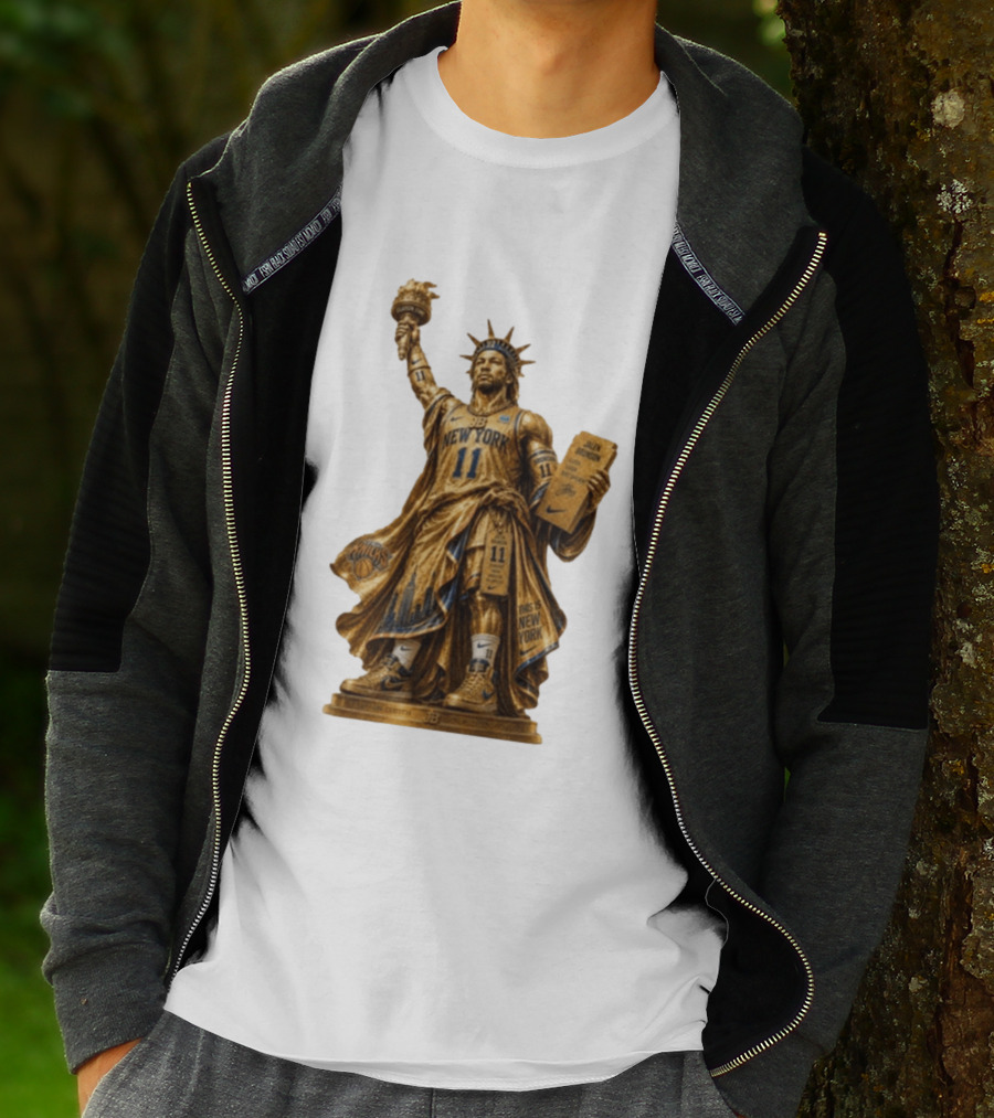 New York Knicks Jalen Brunson Statue Of Liberty Nike 11 Basketball Knicks T-Shirt