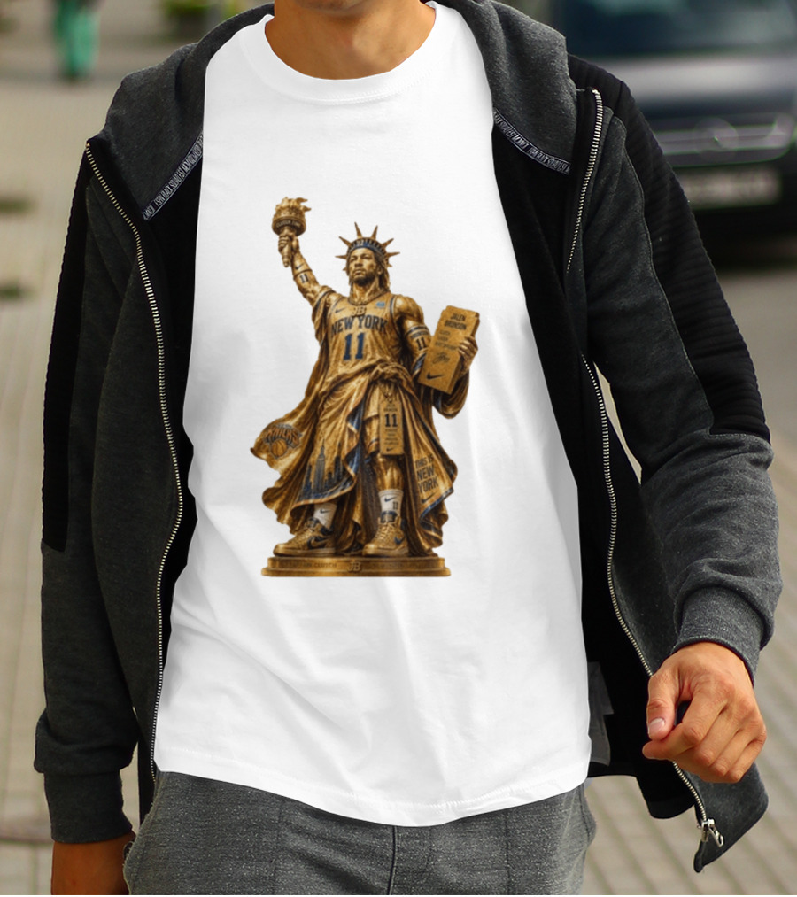 New York Knicks Jalen Brunson Statue Of Liberty Nike 11 Basketball Knicks T-Shirt