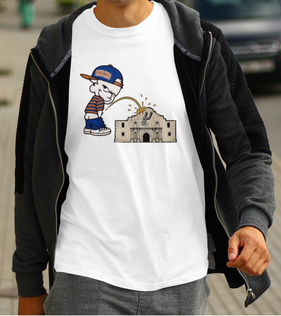 New York Knicks Pissing On San Antonio Spurs The Alamo NBA Rivalry T-Shirt