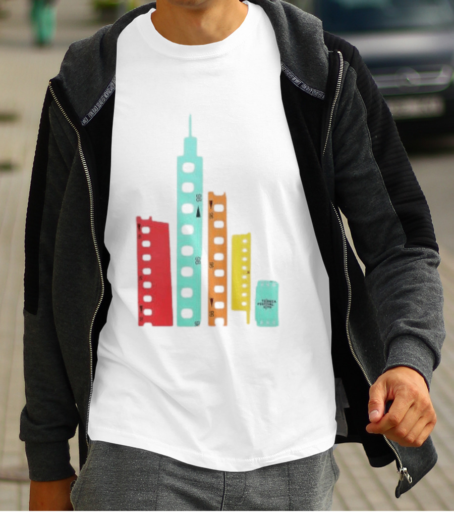 Tribeca Festival Kith 96 Film Reel Skyline New York City Architecture T-Shirt