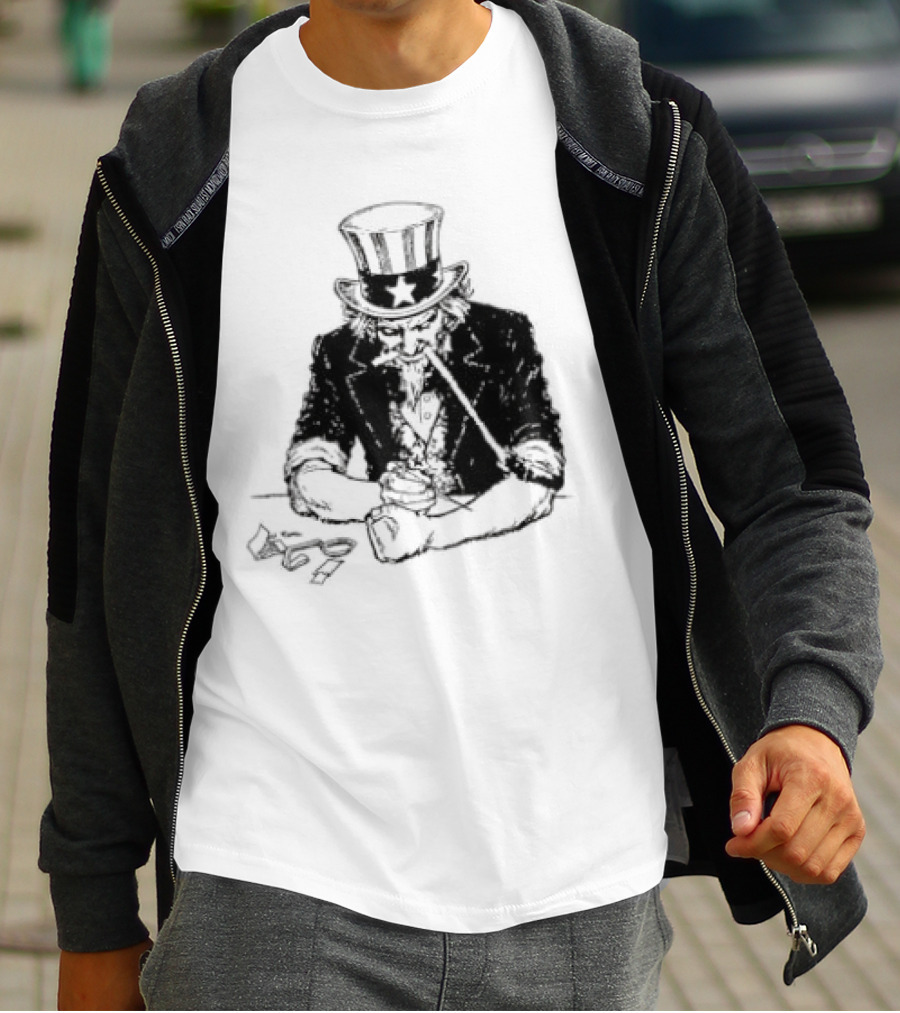 Uncle Sam Heroin Addiction Syringe Needle Dark T-Shirt