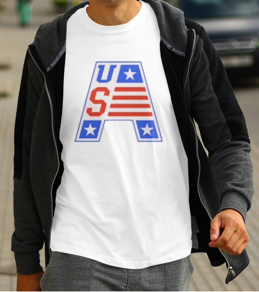 USA Stars Stripes Letter A Patriotic T-Shirt