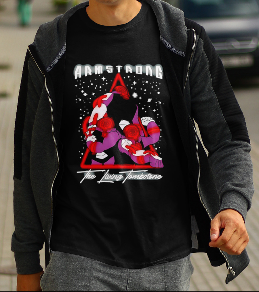 Armstrong The Living Tombstone Red Purple Robot Characters T-Shirt
