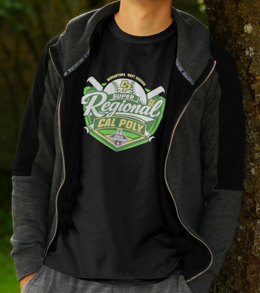 Cal Poly Baseball 2026 Morgantown West Virginia Super Regional NCAA Championship Bound T-Shirt