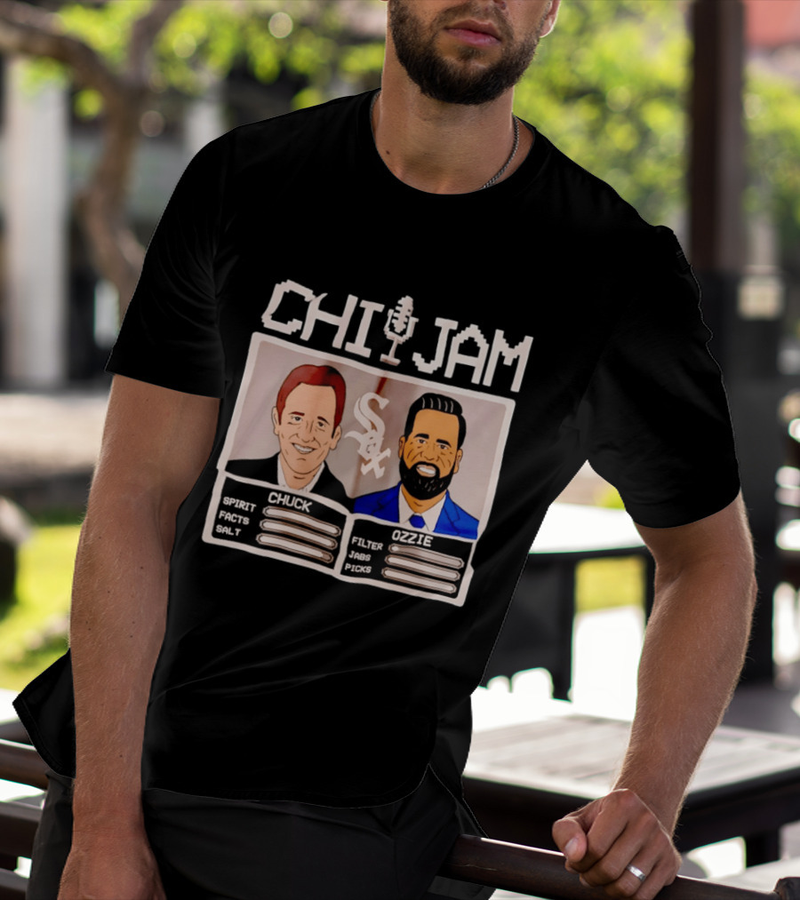 CHI JAM Chuck Garfien Ozzie Guillen Chicago White Sox Spirit Facts Salt Filter Jabs Picks T-Shirt