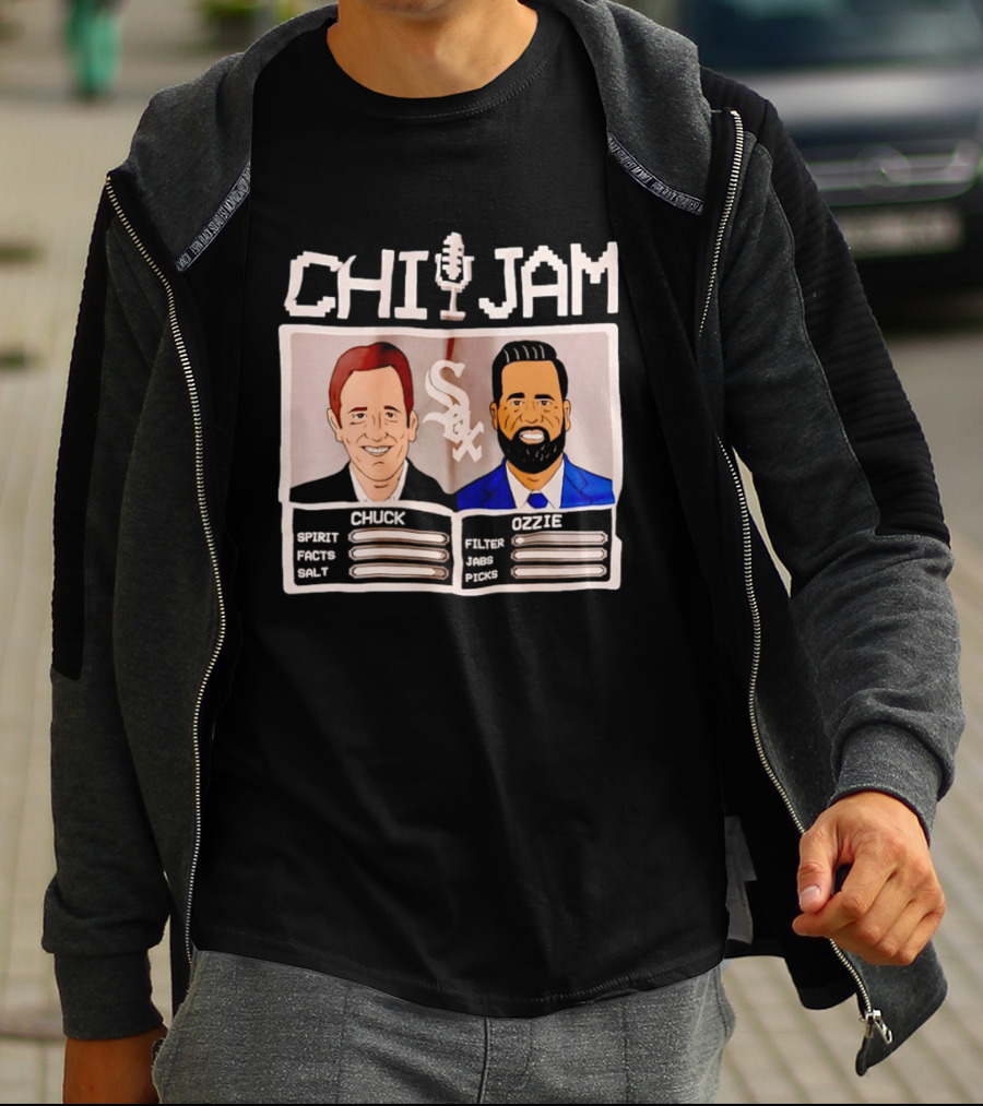 CHI JAM Chuck Garfien Ozzie Guillen Chicago White Sox Spirit Facts Salt Filter Jabs Picks T-Shirt
