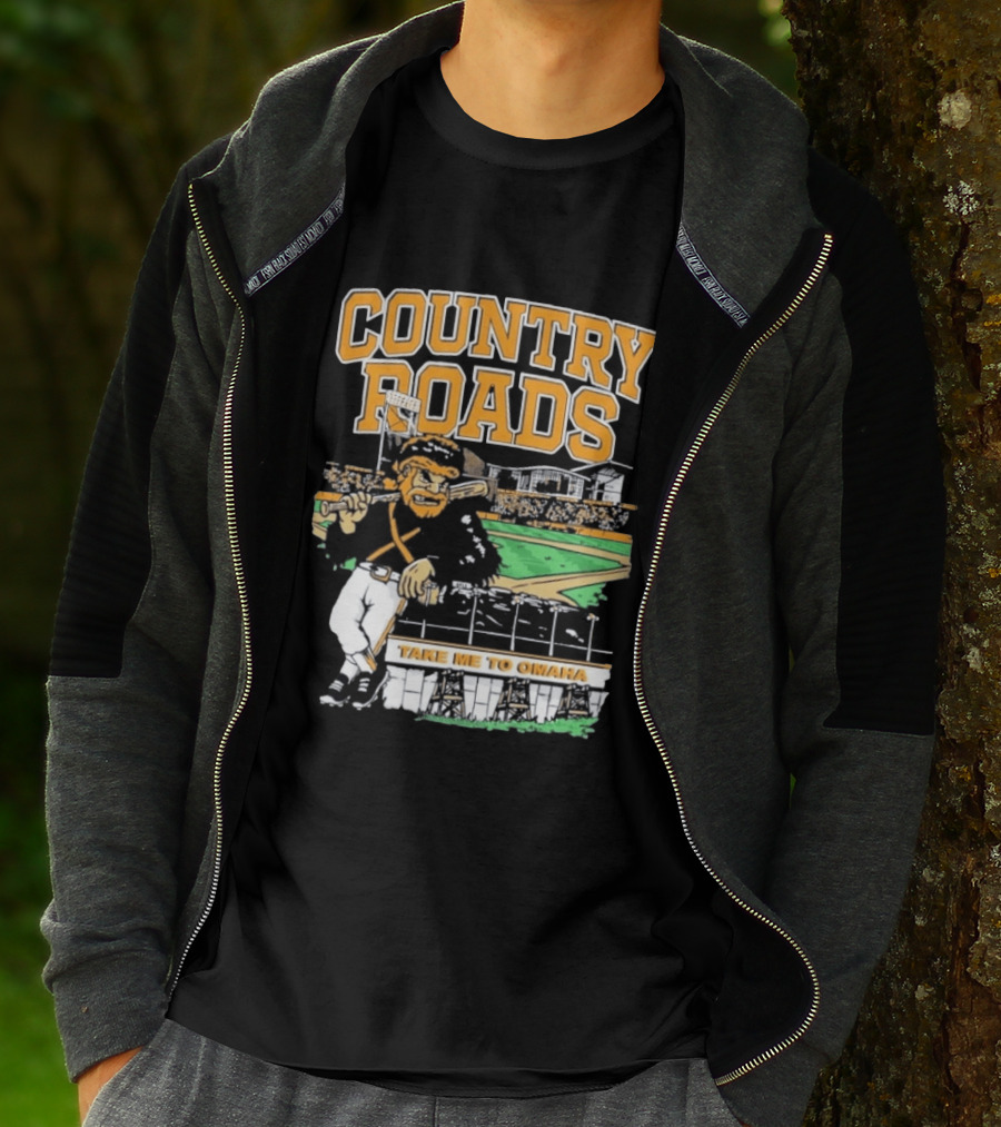 Country Roads Baseball Motif Take Me To Omaha T-Shirt