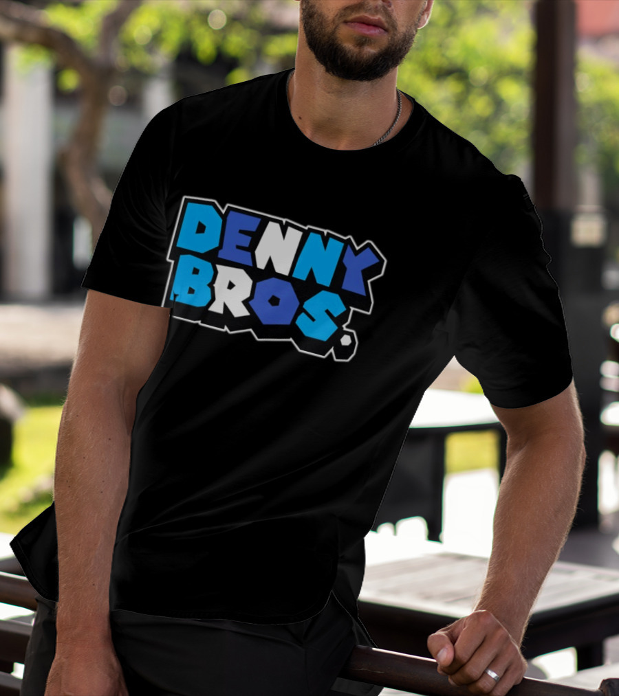 Denny Bros Bold Blue And White T-Shirt
