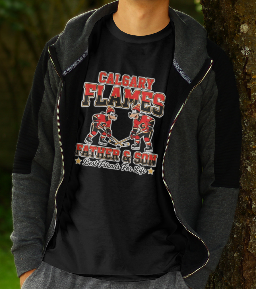 Calgary Flames Goofy Father And Son Best Friends For Life T-Shirt