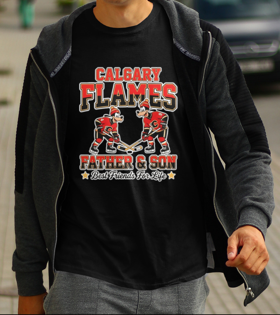 Calgary Flames Goofy Father And Son Best Friends For Life T-Shirt
