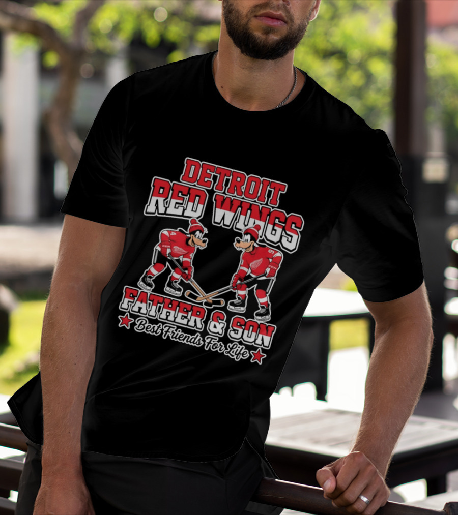Detroit Red Wings Goofy Father Son Best Friends For Life T-Shirt