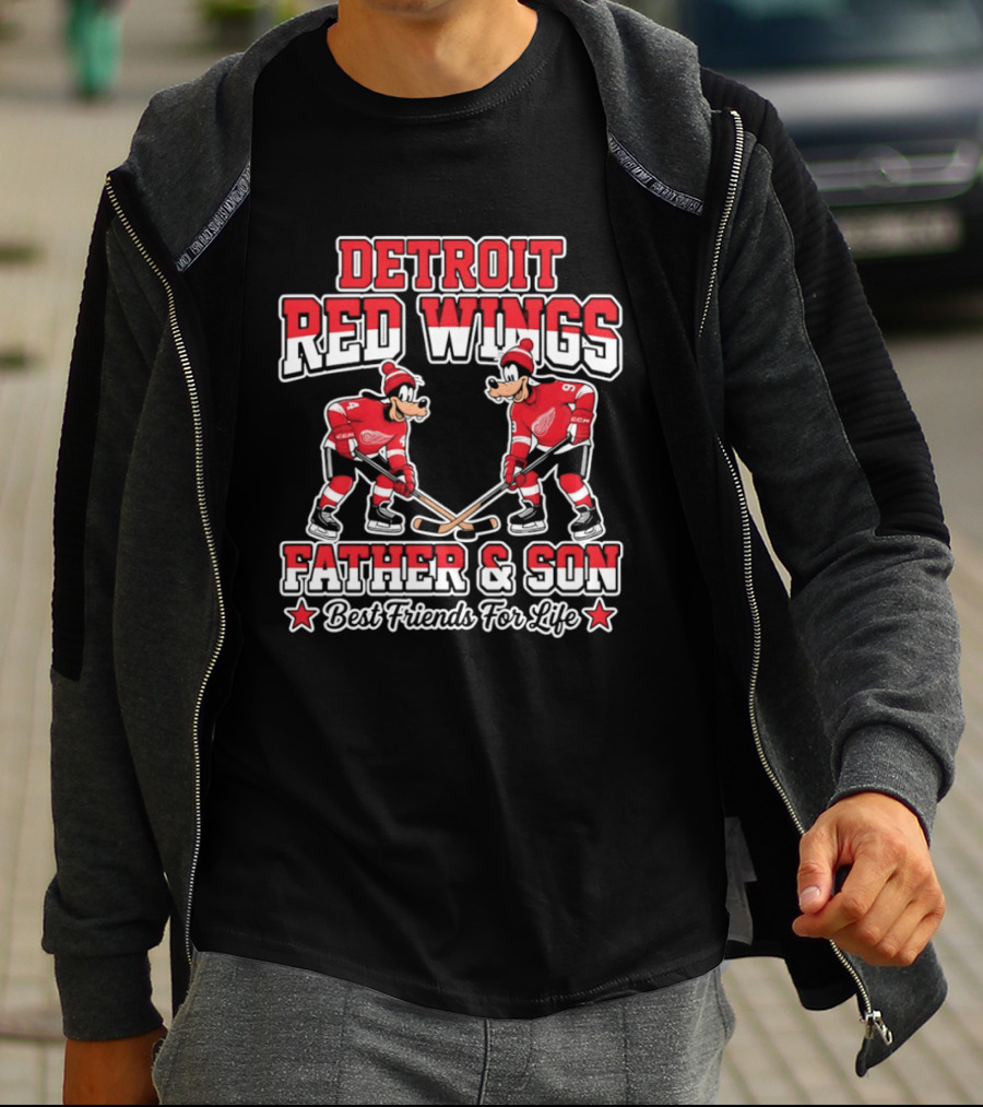 Detroit Red Wings Goofy Father Son Best Friends For Life T-Shirt