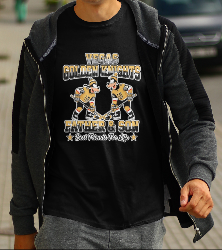 Vegas Golden Knights Goofy Father & Son Best Friends For Life T-Shirt