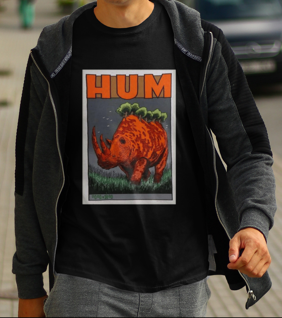 Hum Band 2025 2026 Tour With Rhino And Trees T-Shirt