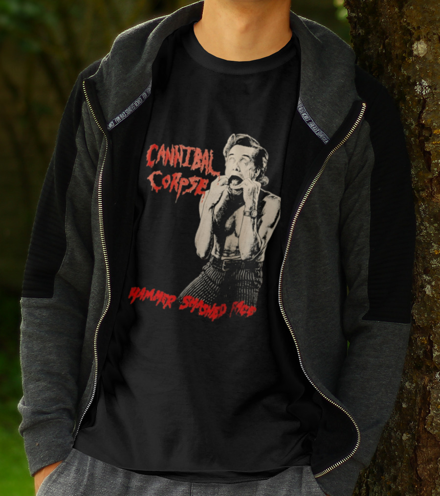 Cannibal Corpse Hammer Smashed Face Jim Carrey Ace Ventura Metal Music Band T-Shirt