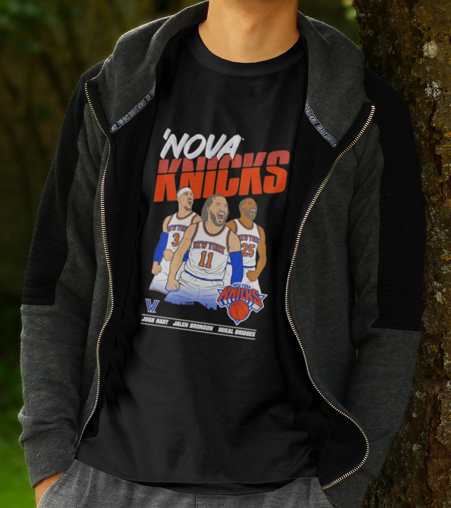 Nova Knicks Josh Hart Jalen Brunson Mikal Bridges New York NBA Basketball T-Shirt