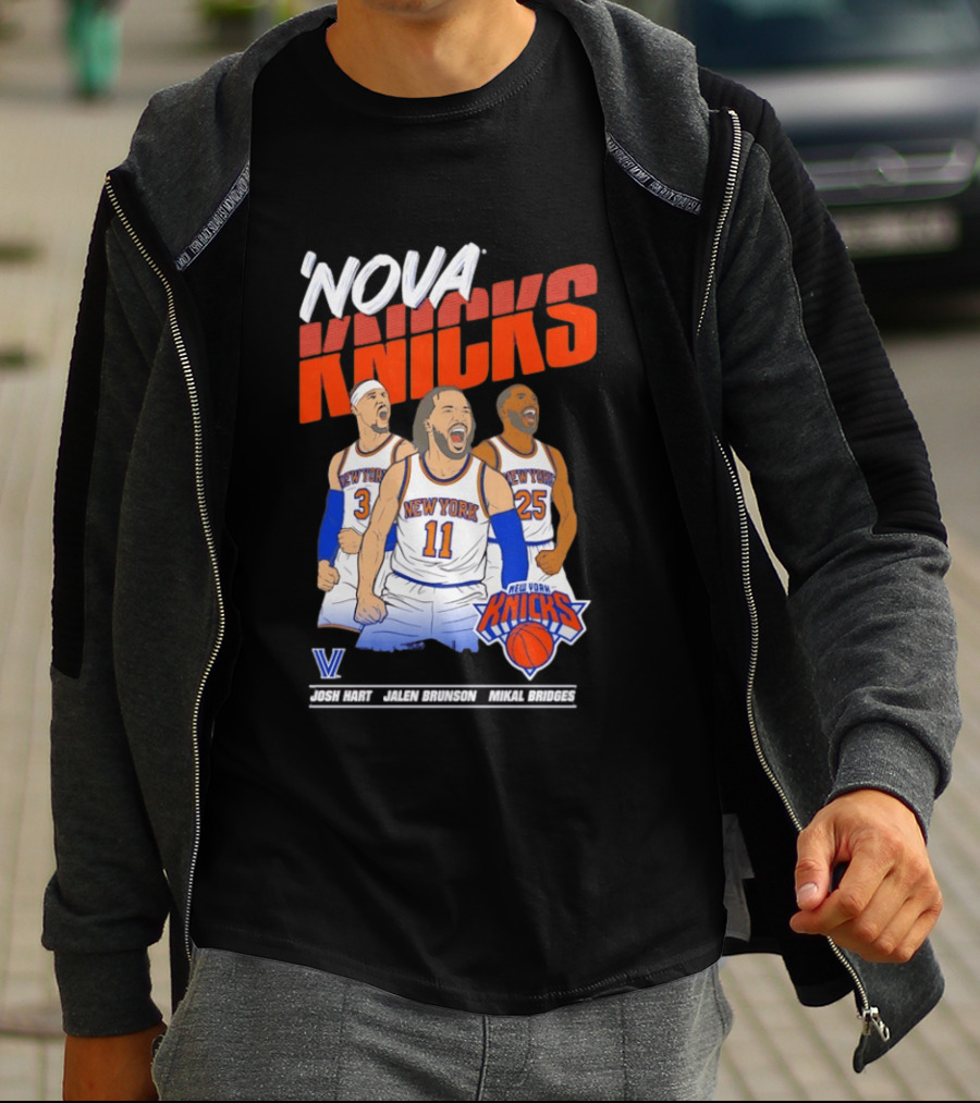 Nova Knicks Josh Hart Jalen Brunson Mikal Bridges New York NBA Basketball T-Shirt