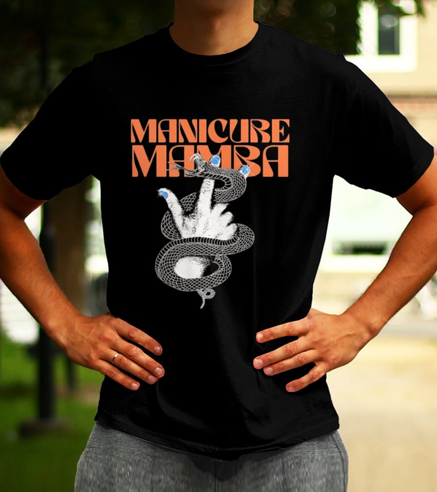 Manicure Mamba Snake Hand Nail Art With Gems T-Shirt
