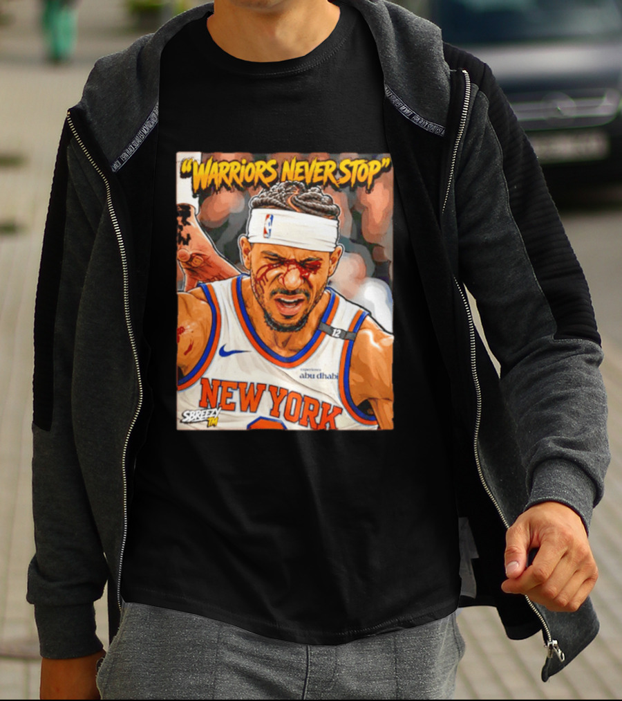 New York Knicks Josh Hart Warriors Never Stop Abu Dhabi Experience T-Shirt