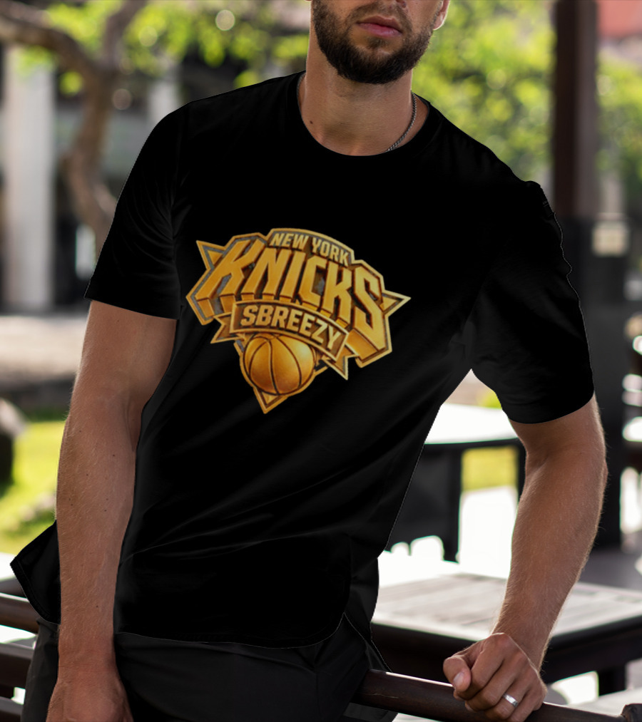 New York Knicks Sbreezy Golden Basketball T-Shirt