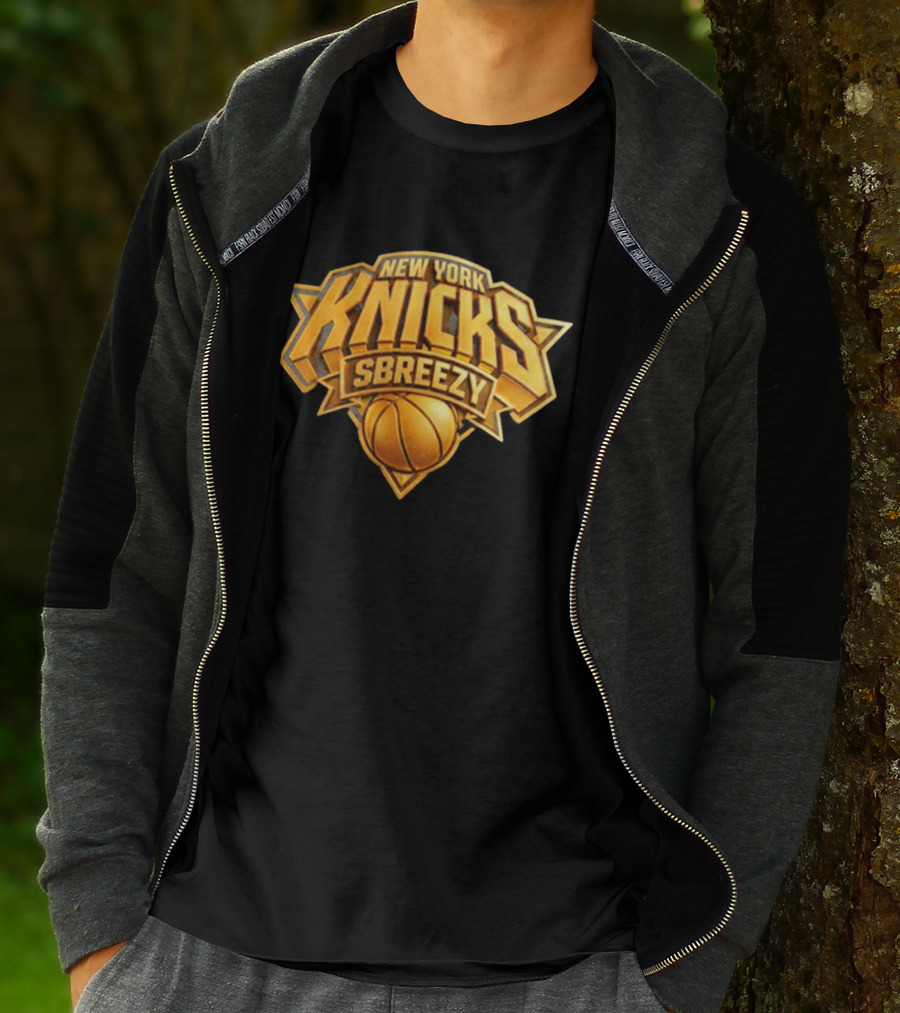 New York Knicks Sbreezy Golden Basketball T-Shirt