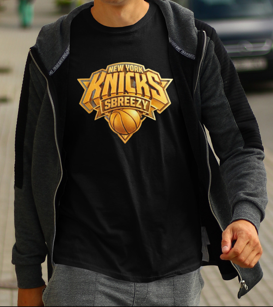 New York Knicks Sbreezy Golden Basketball T-Shirt