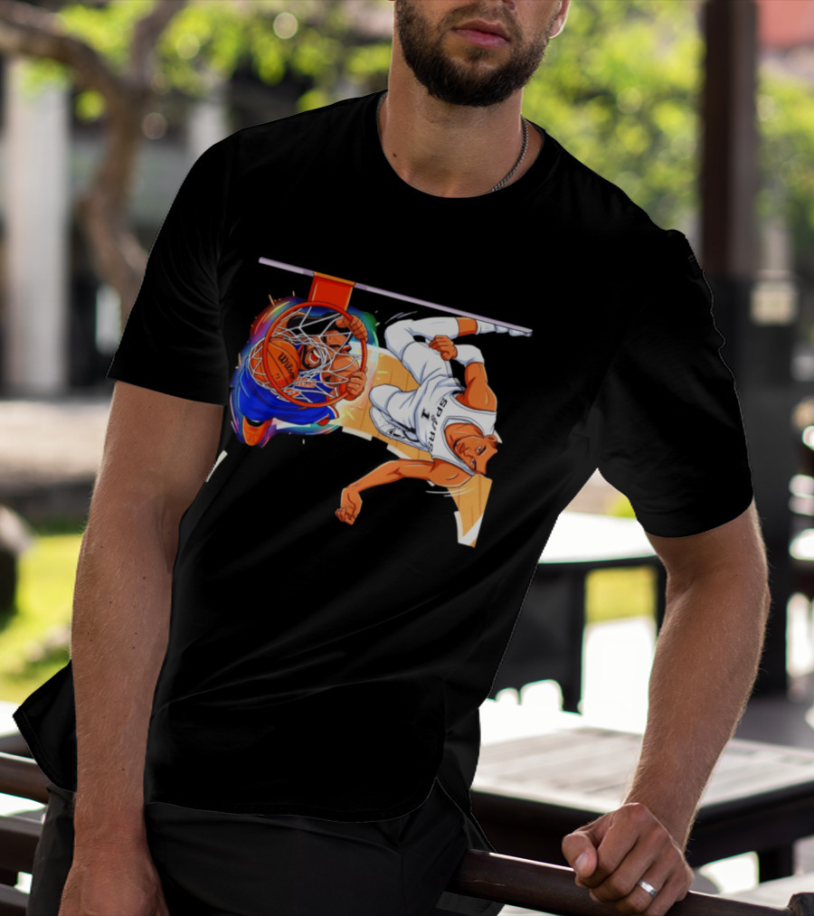 New York Knicks Vs San Antonio Spurs Comic Dunk Battle T-Shirt