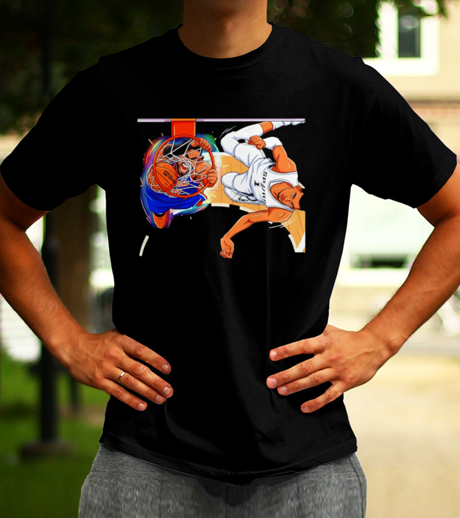 New York Knicks Vs San Antonio Spurs Comic Dunk Battle T-Shirt