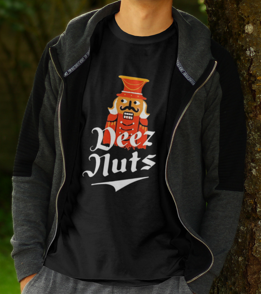 Nutcracker Deez Nuts Christmas Humor Wordplay Novelty T-Shirt