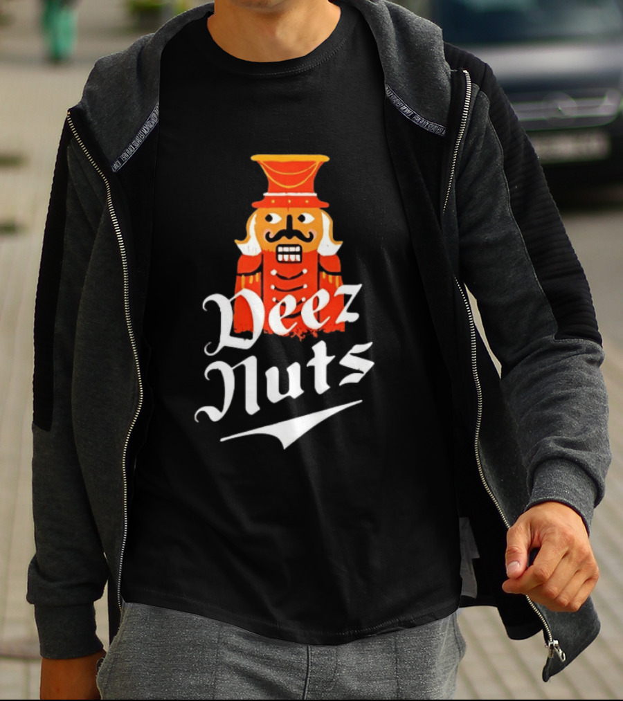 Nutcracker Deez Nuts Christmas Humor Wordplay Novelty T-Shirt