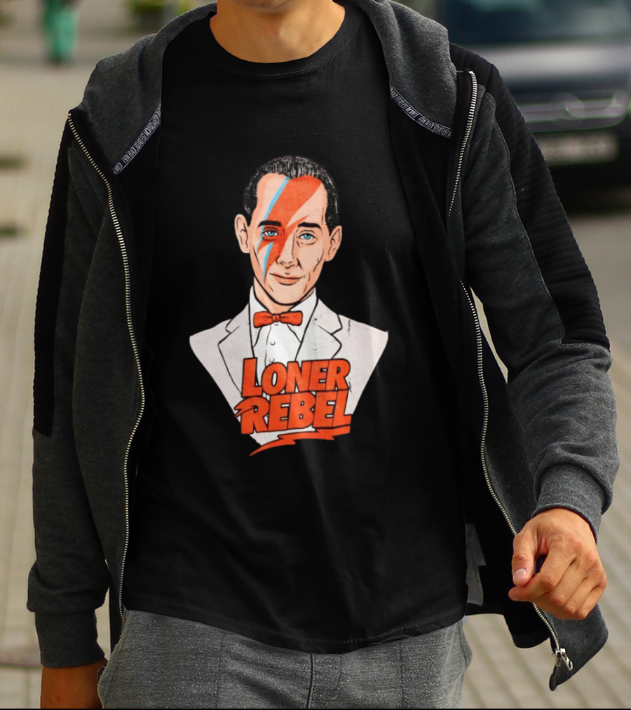 Pee Wee Herman David Bowie Aladdin Sane Loner Rebel Mashup Pop Culture T-Shirt