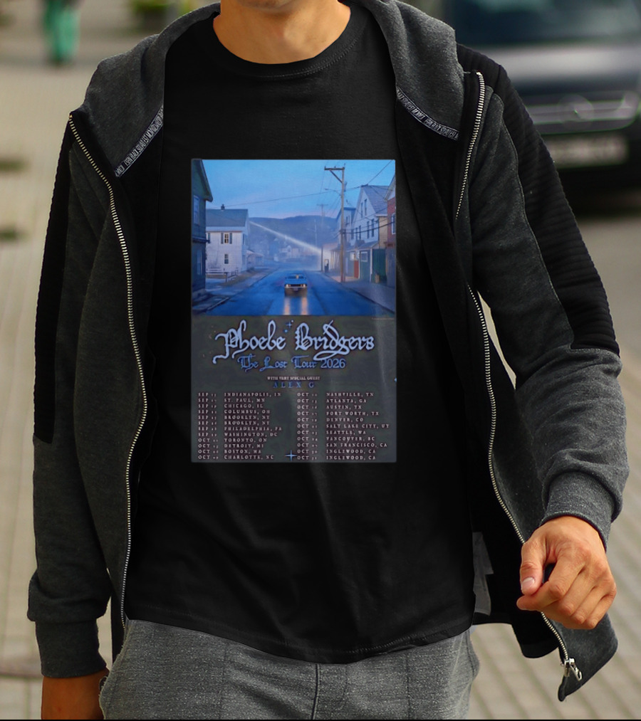 Phoebe Bridgers The Lost Tour 2026 With Alex G Concert Dates And Locations Indianapolis To Inglewood T-Shirt