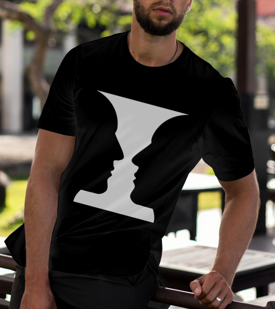 Rubin Vase Optical Illusion Cognitive Psychology Face Perception T-Shirt