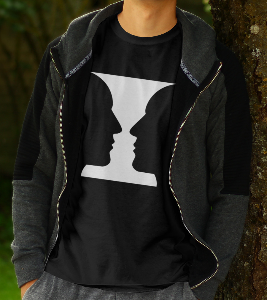 Rubin Vase Optical Illusion Cognitive Psychology Face Perception T-Shirt
