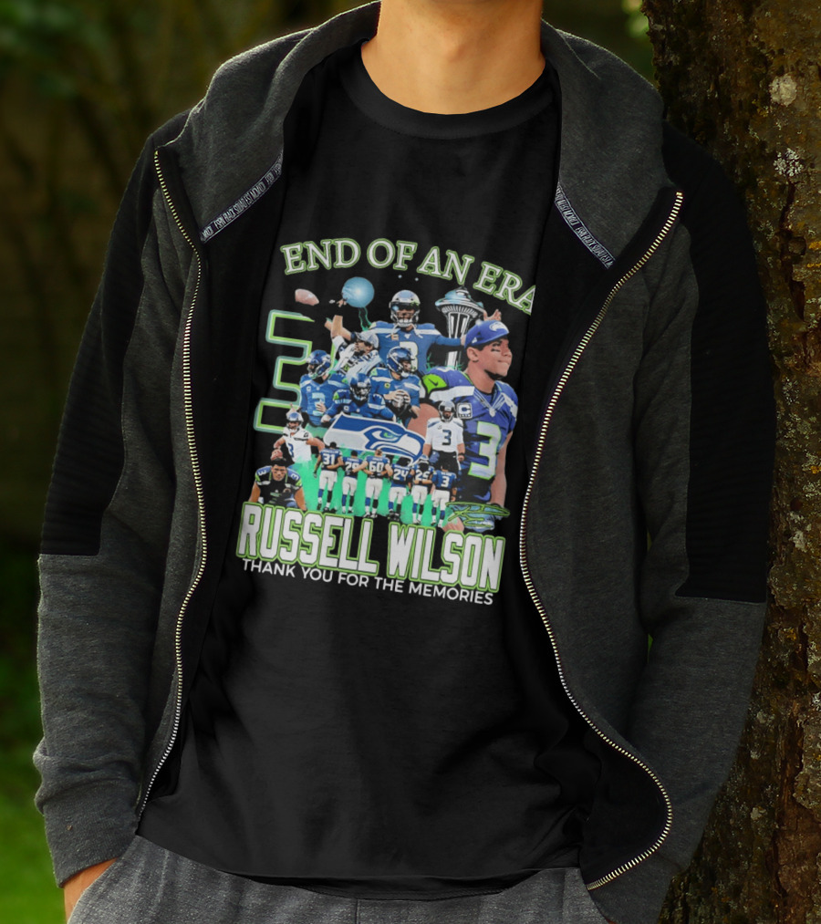 Russell Wilson Seattle Seahawks End Of An Era Thank You For The Memories T-Shirt