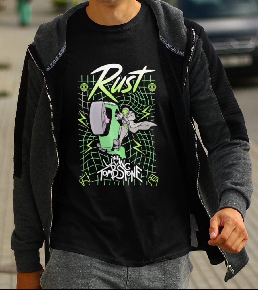 Rust The Living Tombstone Motorbike Adventure With Futuristic Neon T-Shirt