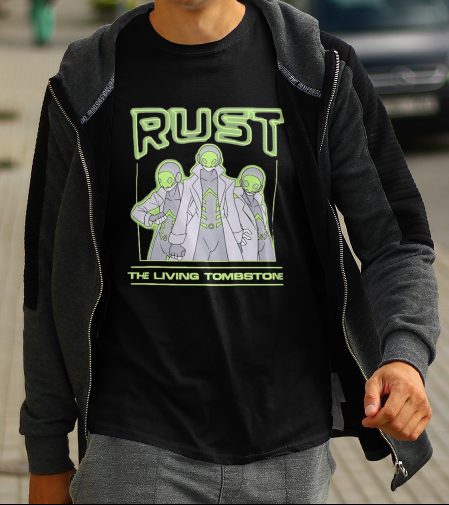 Rust The Living Tombstone Futuristic Sci Fi Characters Music Band T-Shirt