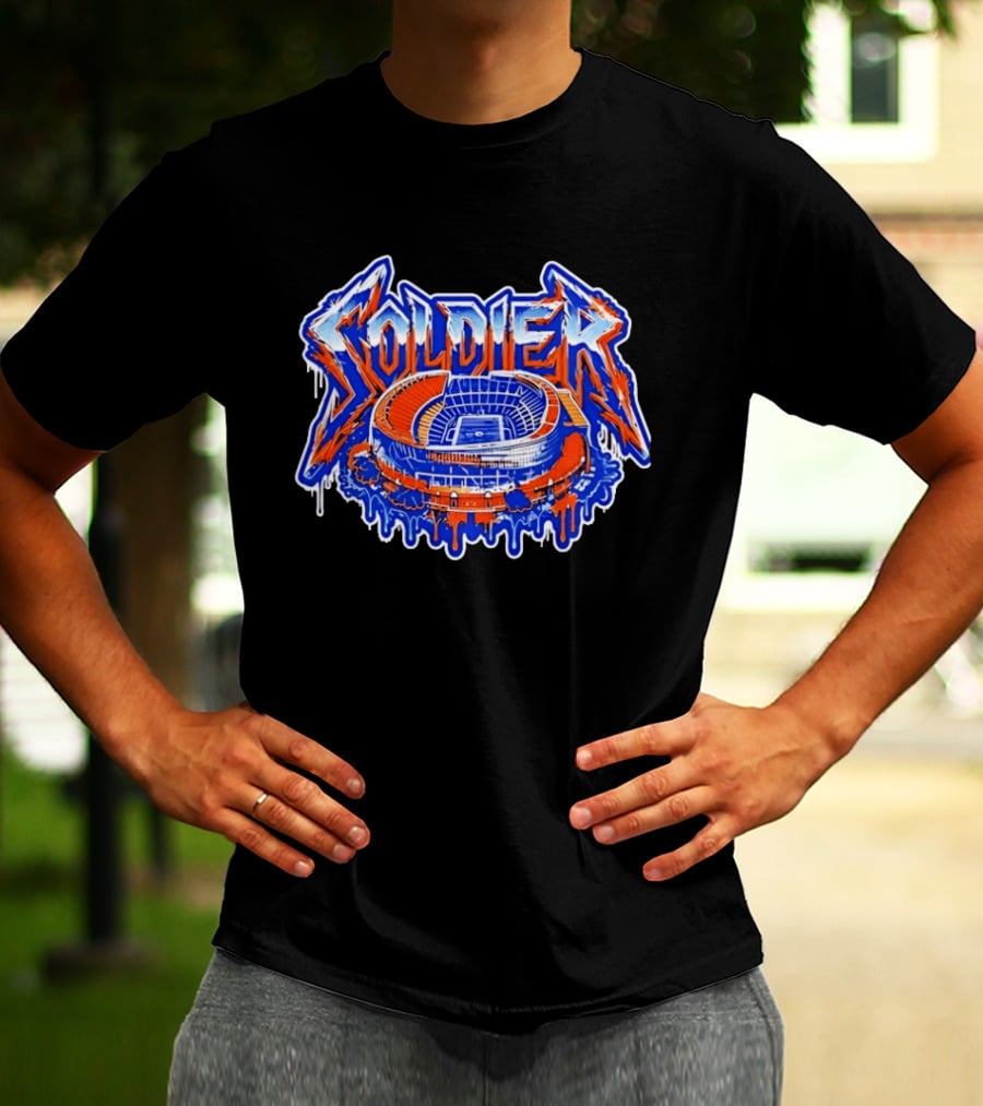 Chicago Bears Soldier Field Stadium Metal Font Drip Team Sports T-Shirt
