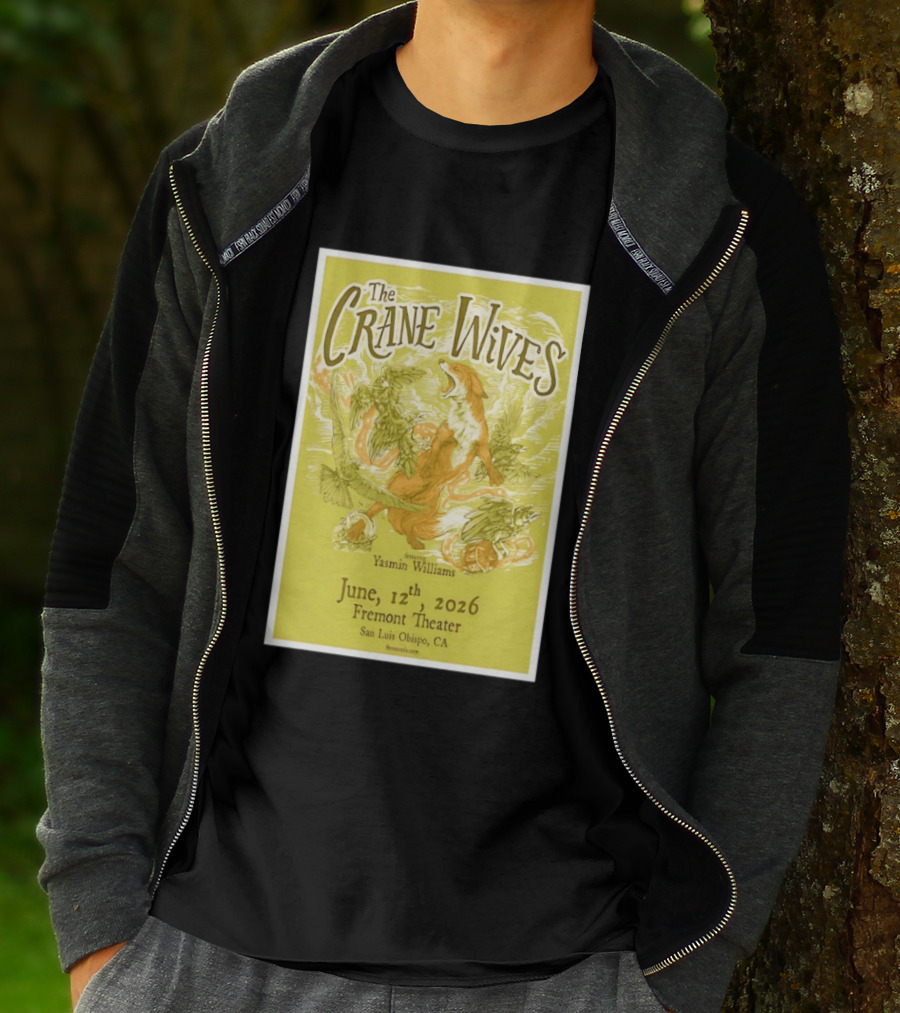 The Crane Wives Yasmin Williams Live June 12 2026 Fremont Theater San Luis Obispo Event T-Shirt