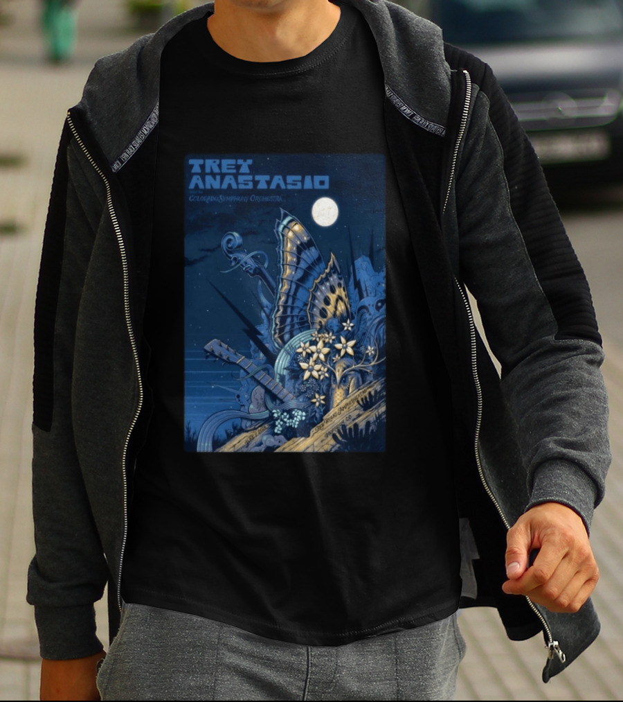 Trey Anastasio Colorado Symphony Orchestra Red Rocks Amphitheatre Moonlit Performance June 7 2026 T-Shirt