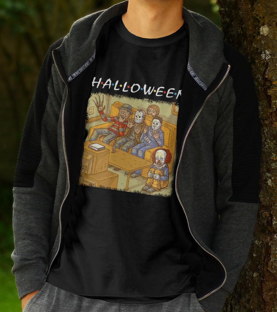Halloween Horror Icons Relax On Couch T-Shirt