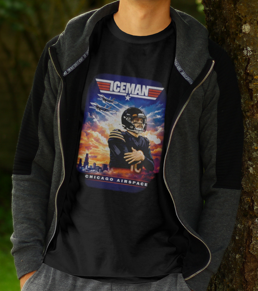 ICEMAN Chicago Airspace Caleb Williams Top Gun Chicago Bears T-Shirt