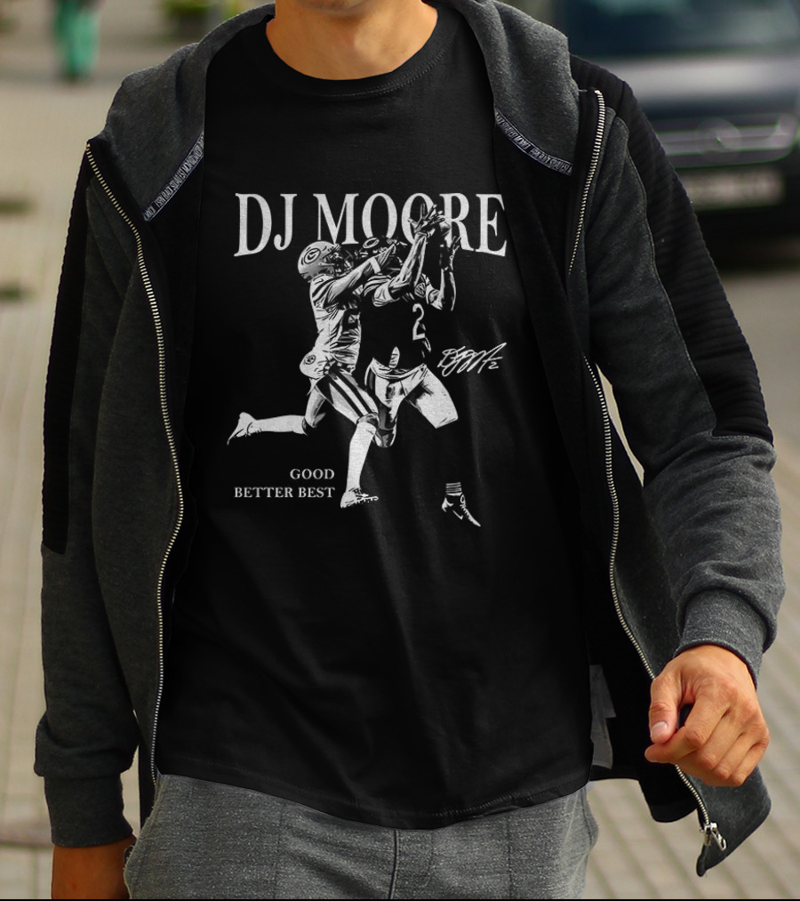 DJ Moore Chicago Good Better Best Retro Signature Football T-Shirt