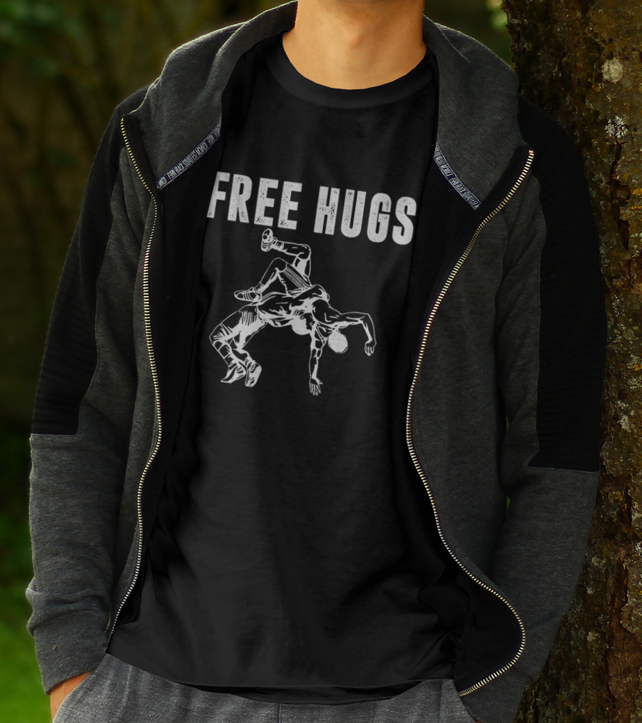 Free Hugs Wrestling Move Grappling Action T-Shirt