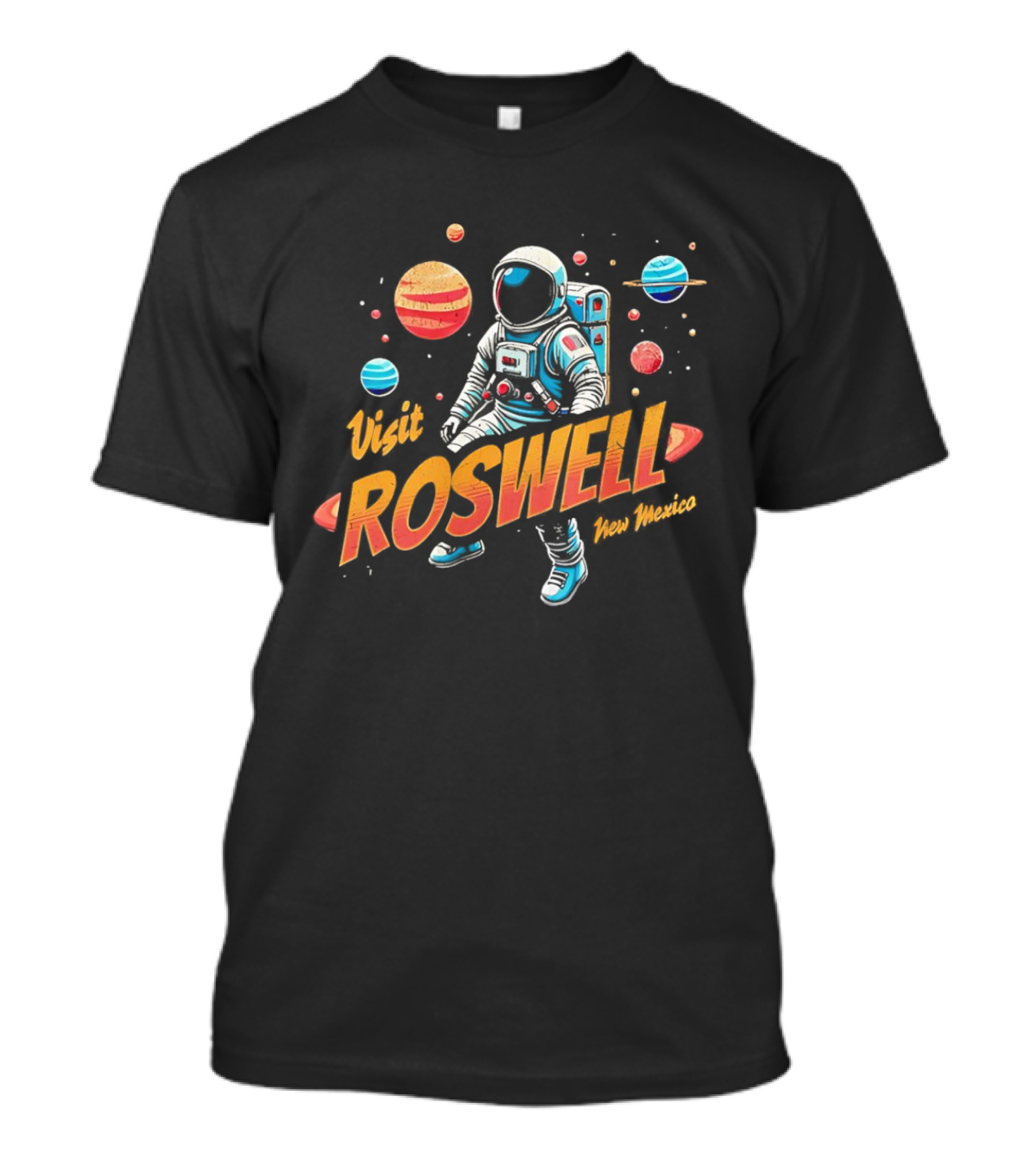 Visit Roswell New Mexico Astronaut Space Adventure Planets T-Shirt