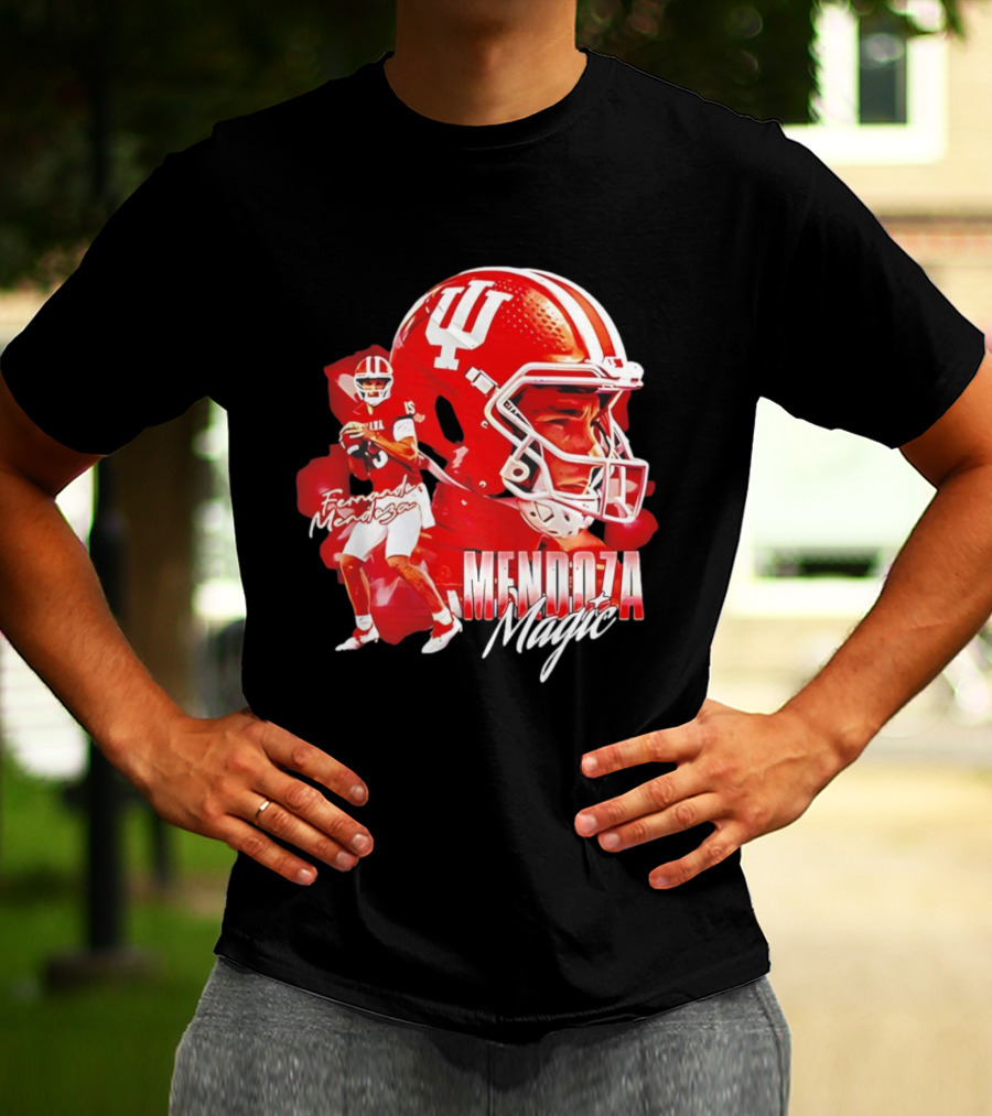 Fernando Mendoza Indiana Mendoza Magic Football Player Collage T-Shirt