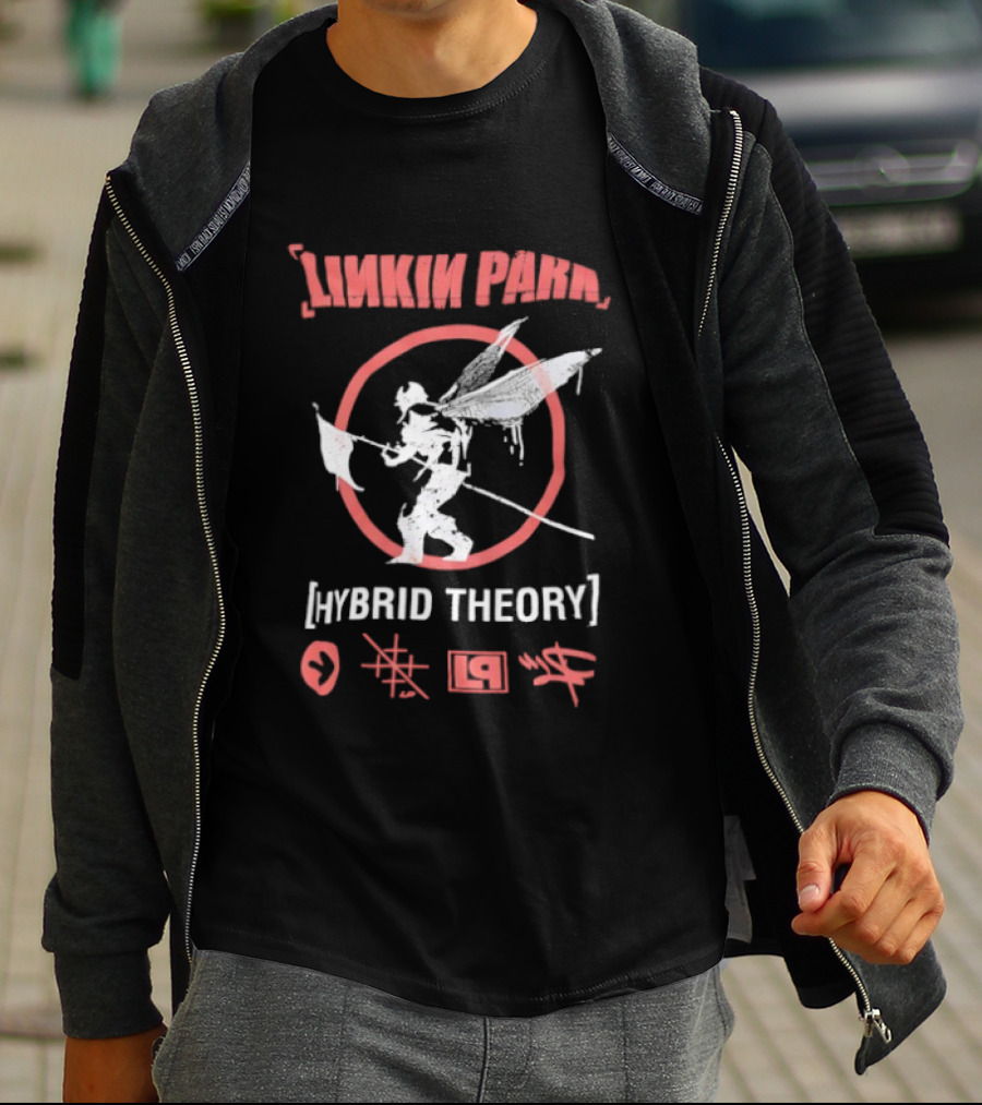 Linkin Park Hybrid Theory Soldier Icon Red Circle Japanese Text Elements T-Shirt