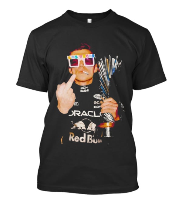 Max Verstappen Oracle Red Bull Pink Lego Sunglasses Middle Finger Las Vegas GP 2025 T-Shirt