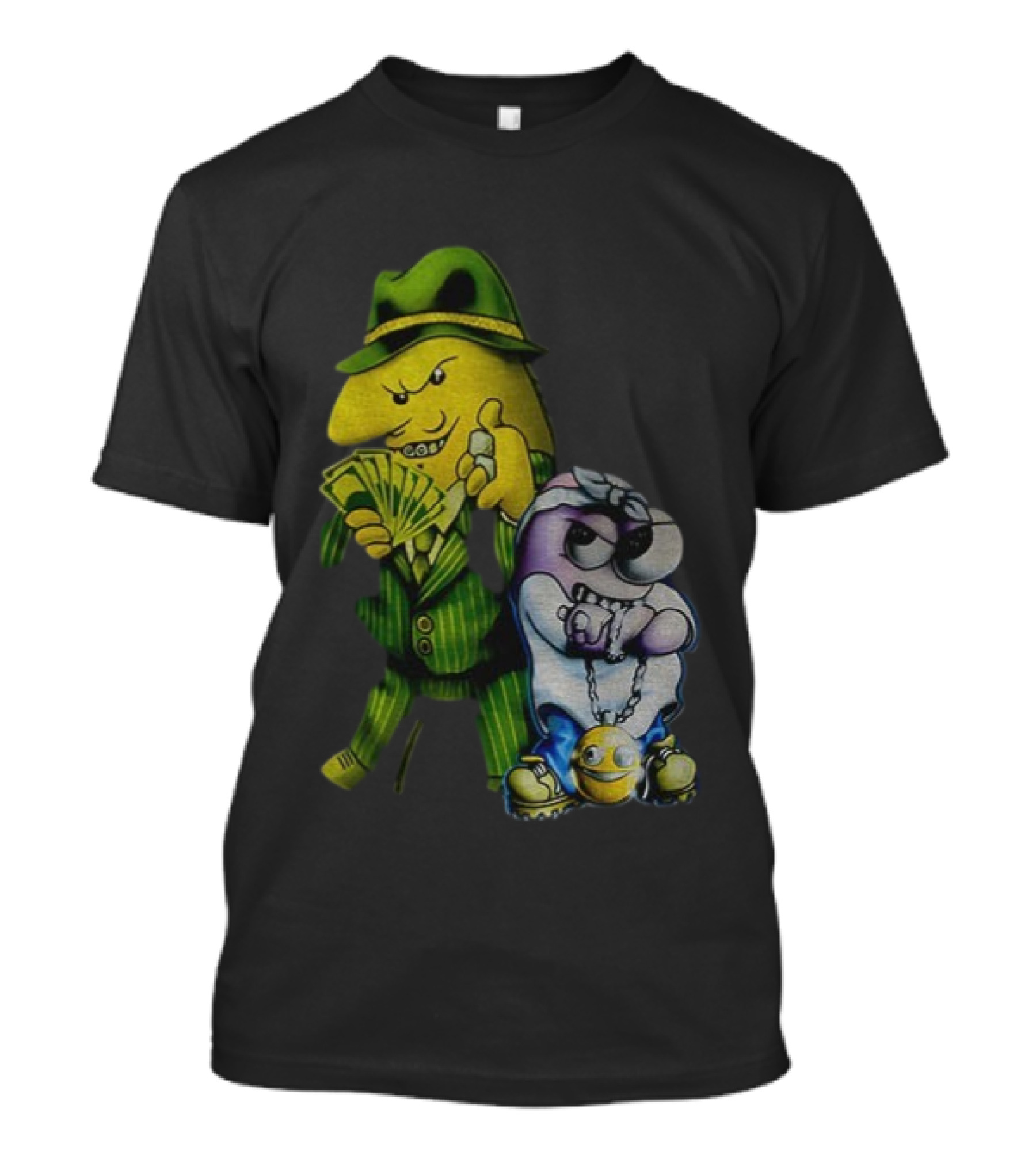 Pim And Charlie Cartoon Money And Chains Gangster Style T-Shirt