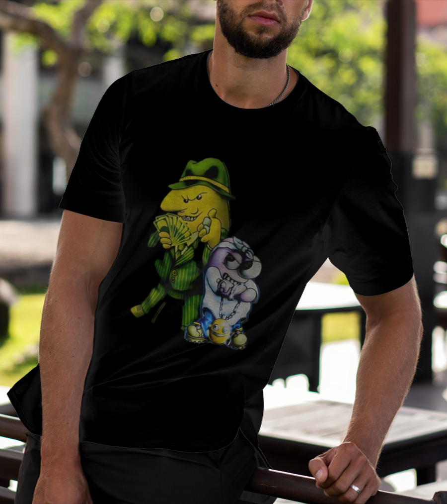 Pim And Charlie Cartoon Money And Chains Gangster Style T-Shirt